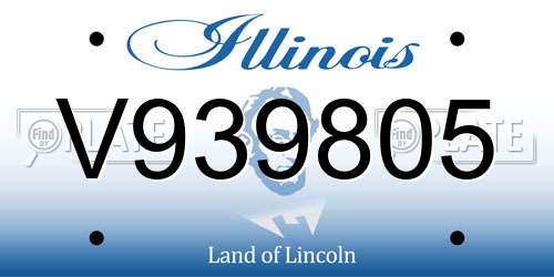 V939805 Illinois License Plate