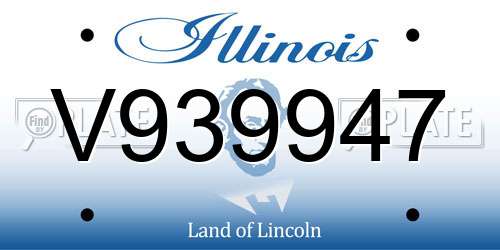 V939947 Illinois License Plate
