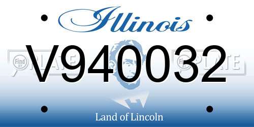 V940032 Illinois License Plate