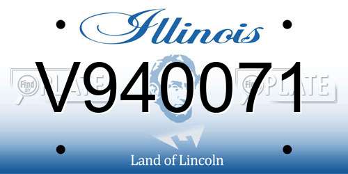V940071 Illinois License Plate