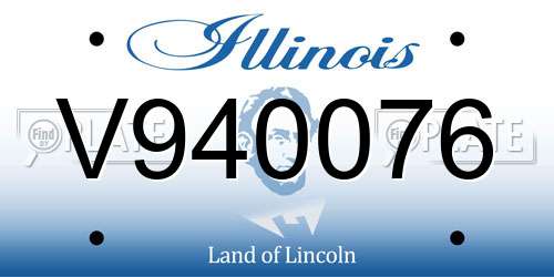 V940076 Illinois License Plate