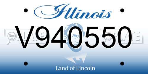 V940550 Illinois License Plate