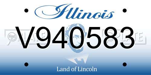 V940583 Illinois License Plate