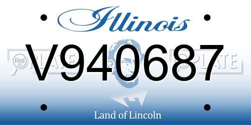 V940687 Illinois License Plate