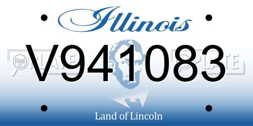V941083 Illinois License Plate