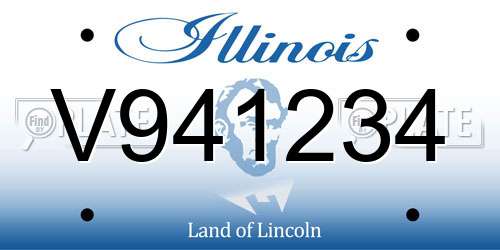 V941234 Illinois License Plate