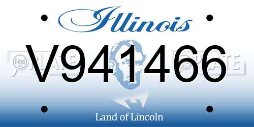 V941466 Illinois License Plate