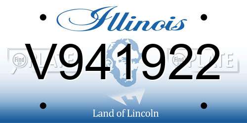 V941922 Illinois License Plate
