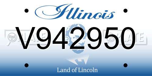 V942950 Illinois License Plate