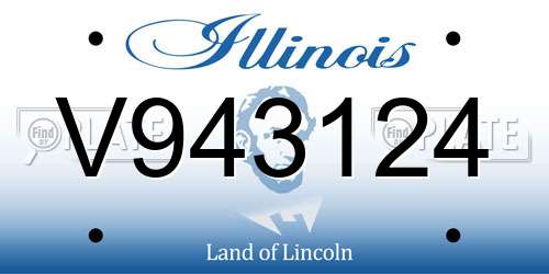 V943124 Illinois License Plate