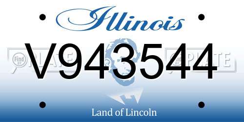 V943544 Illinois License Plate