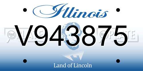 V943875 Illinois License Plate