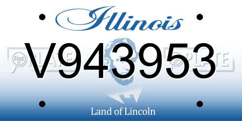 V943953 Illinois License Plate