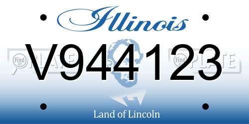 V944123 Illinois License Plate