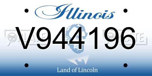V944196 Illinois License Plate