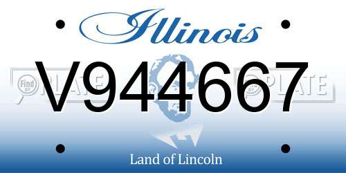 V944667 Illinois License Plate