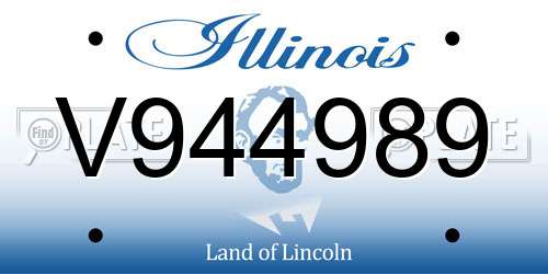 V944989 Illinois License Plate