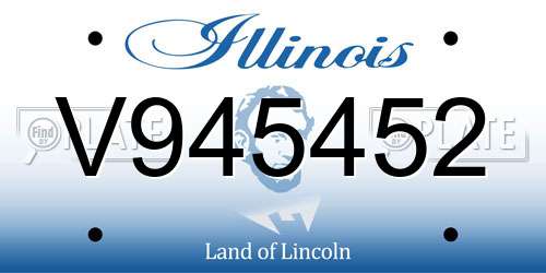 V945452 Illinois License Plate