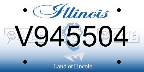 V945504 Illinois License Plate