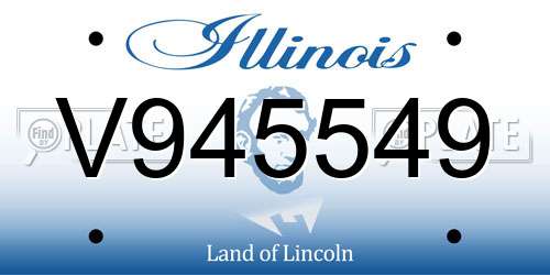 V945549 Illinois License Plate