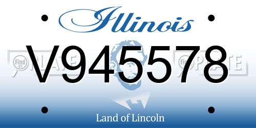 V945578 Illinois License Plate