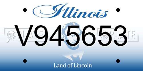 V945653 Illinois License Plate