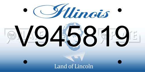 V945819 Illinois License Plate