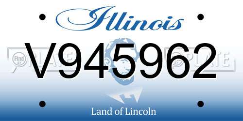 V945962 Illinois License Plate