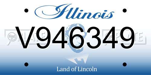 V946349 Illinois License Plate