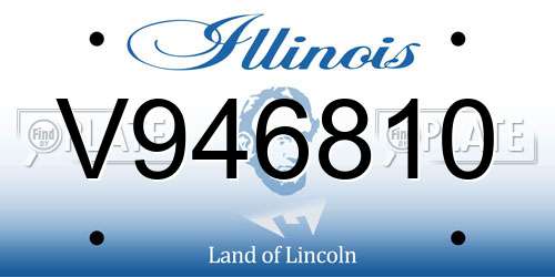 V946810 Illinois License Plate