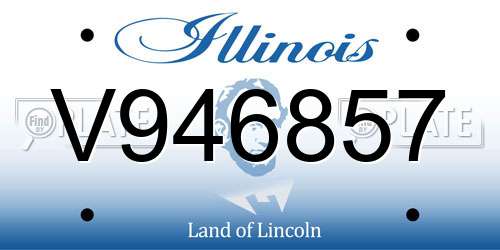 V946857 Illinois License Plate