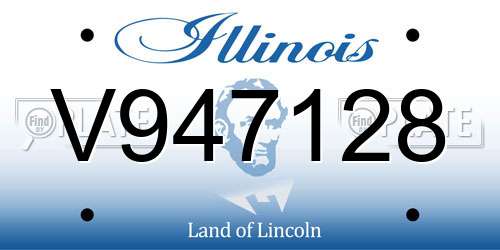 V947128 Illinois License Plate