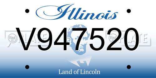 V947520 Illinois License Plate