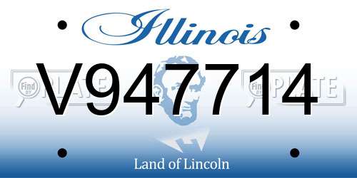 V947714 Illinois License Plate