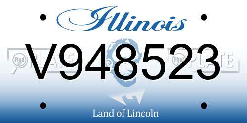 V948523 Illinois License Plate