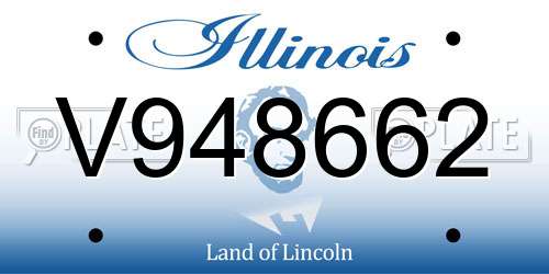 V948662 Illinois License Plate