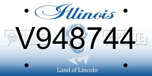 V948744 Illinois License Plate