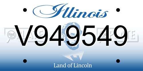 V949549 Illinois License Plate