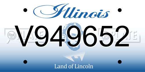 V949652 Illinois License Plate