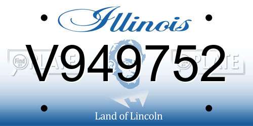 V949752 Illinois License Plate