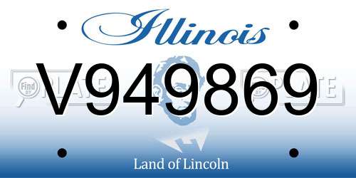 V949869 Illinois License Plate
