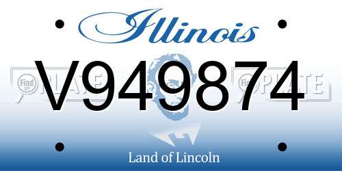 V949874 Illinois License Plate