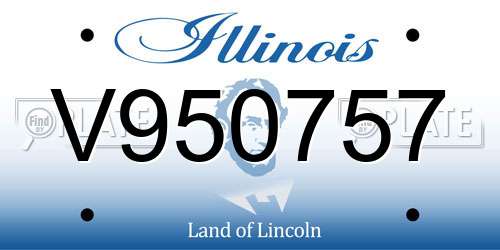 V950757 Illinois License Plate