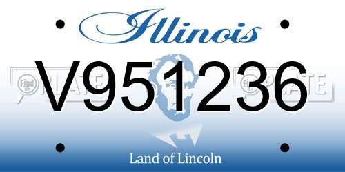 V951236 Illinois License Plate