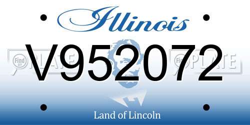 V952072 Illinois License Plate