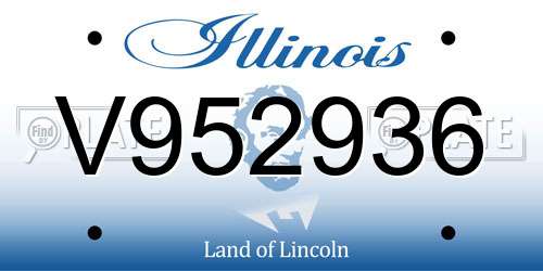 V952936 Illinois License Plate