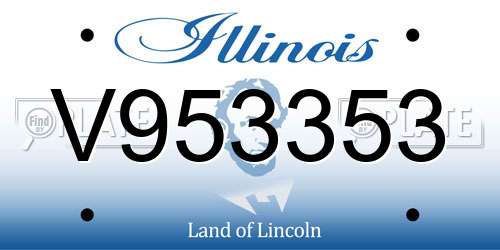 V953353 Illinois License Plate