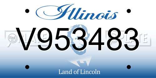 V953483 Illinois License Plate