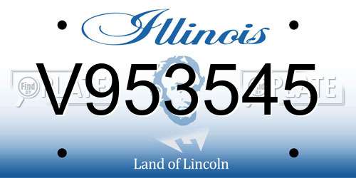 V953545 Illinois License Plate
