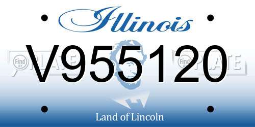 V955120 Illinois License Plate